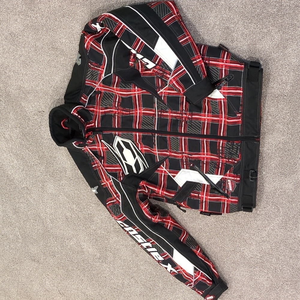 Womens Castle X Snowmobiling or winter Jacket,  Red, black and white  size Large